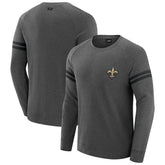 New Orleans Saints J. Palmer Players Lounge Raglan Tri-Blend Sweatshirt - Dark Heather Gray Sweatshirts