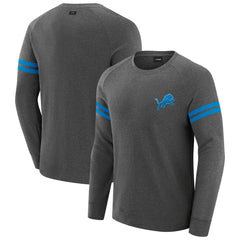 Detroit Lions J. Palmer Players Lounge Raglan Tri-Blend Sweatshirt - Dark Heather Gray Sweatshirts