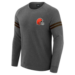 Cleveland Browns J. Palmer Players Lounge Raglan Tri-Blend Sweatshirt - Dark Heather Gray Sweatshirts