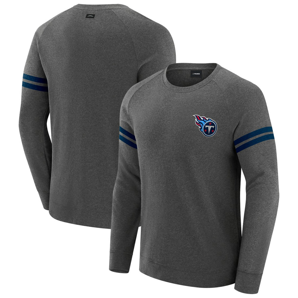 Tennessee Titans J. Palmer Players Lounge Raglan Tri-Blend Sweatshirt - Dark Heather Gray Sweatshirts