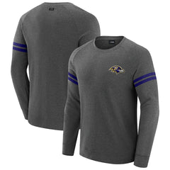 Baltimore Ravens J. Palmer Players Lounge Raglan Tri-Blend Sweatshirt - Dark Heather Gray Sweatshirts