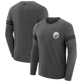 Pittsburgh Steelers J. Palmer Players Lounge Raglan Tri-Blend Sweatshirt - Dark Heather Gray Sweatshirts