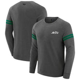 New York Jets J. Palmer Players Lounge Raglan Tri-Blend Sweatshirt - Dark Heather Gray Sweatshirts