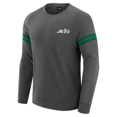 New York Jets J. Palmer Players Lounge Raglan Tri-Blend Sweatshirt - Dark Heather Gray Sweatshirts