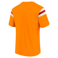Tampa Bay Buccaneers Darius Rucker Collection Distressed Throwback Shoulder Stripe T-Shirt - Orange T-shirts