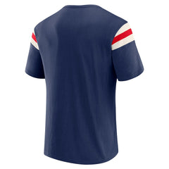 New York Giants Darius Rucker Collection Distressed Throwback Shoulder Stripe T-Shirt - Royal T-shirts