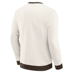 Cleveland Browns Darius Rucker Collection Colorblock Pullover Sweatshirt - Cream Pullover