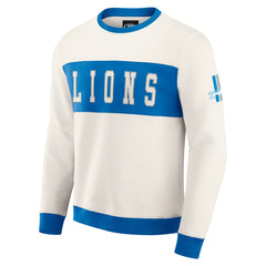 Detroit Lions Darius Rucker Collection Colorblock Pullover Sweatshirt - Cream Pullover
