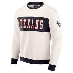 Houston Texans Darius Rucker Collection Colorblock Pullover Sweatshirt - Cream Pullover