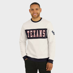 Houston Texans Darius Rucker Collection Colorblock Pullover Sweatshirt - Cream Pullover