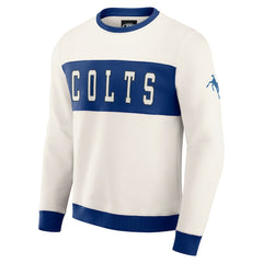 Indianapolis Colts Darius Rucker Collection Colorblock Pullover Sweatshirt - Cream Pullover