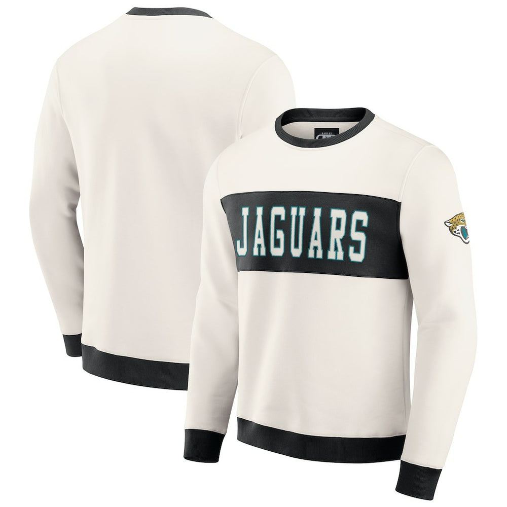 Jacksonville Jaguars Darius Rucker Collection Colorblock Pullover Sweatshirt - Cream Pullover