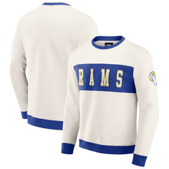 Los Angeles Rams Darius Rucker Collection Colorblock Pullover Sweatshirt - Cream Pullover