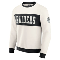 Las Vegas Raiders Darius Rucker Collection Colorblock Pullover Sweatshirt - Cream Pullover