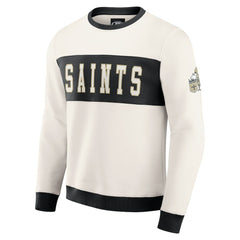 New Orleans Saints Darius Rucker Collection Colorblock Pullover Sweatshirt - Cream Pullover