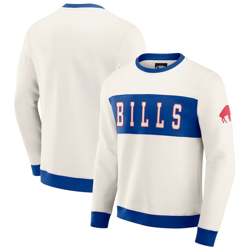 Buffalo Bills Darius Rucker Collection Colorblock Pullover Sweatshirt - Cream Pullover