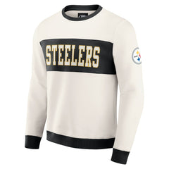 Pittsburgh Steelers Darius Rucker Collection Colorblock Pullover Sweatshirt - Cream Pullover