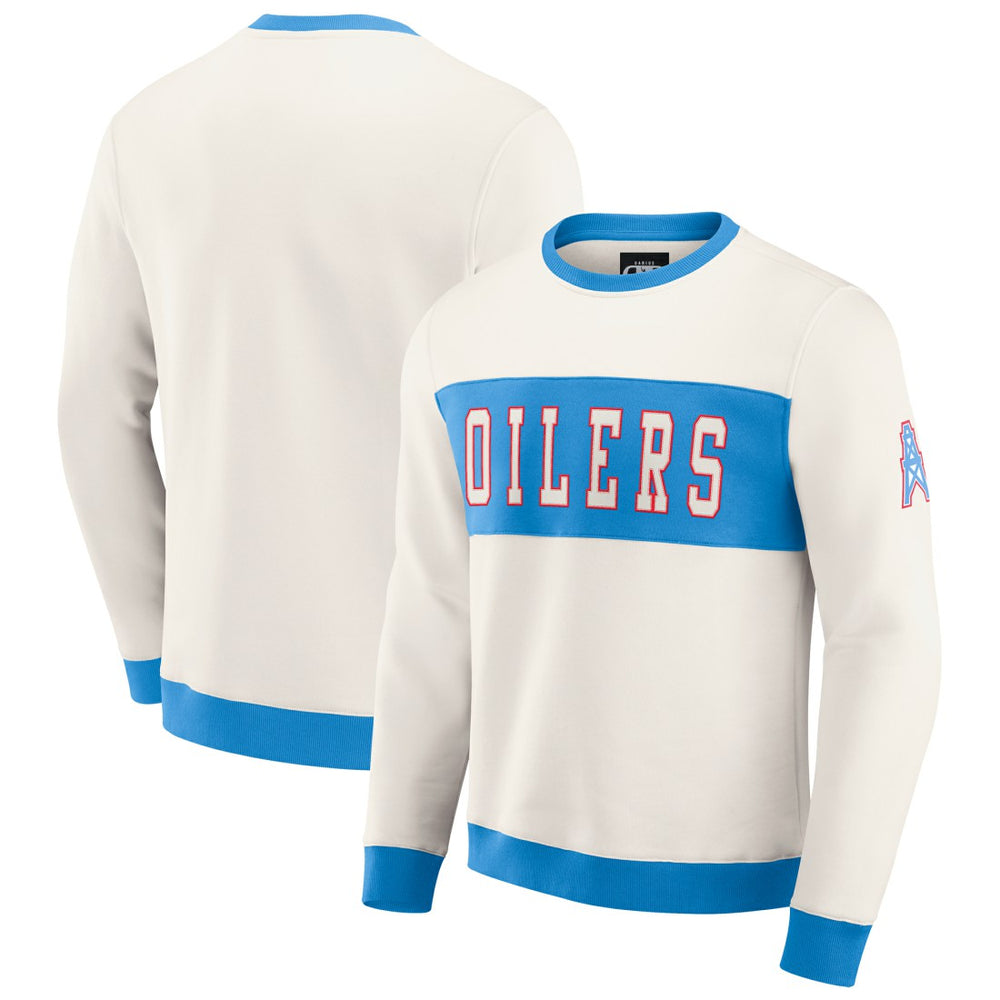 Tennessee Titans Darius Rucker Collection Colorblock Pullover Sweatshirt - Cream Pullover