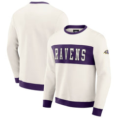 Baltimore Ravens Darius Rucker Collection Colorblock Pullover Sweatshirt - Cream Pullover