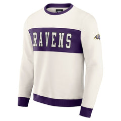 Baltimore Ravens Darius Rucker Collection Colorblock Pullover Sweatshirt - Cream Pullover