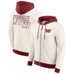 Washington Commanders Darius Rucker Collection Distressed Graphics Full-Zip Hoodie - Cream Hoodies