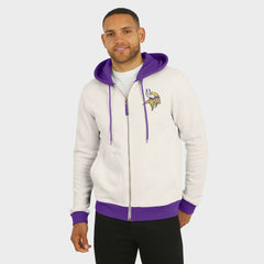 Minnesota Vikings Darius Rucker Collection Distressed Graphics Full-Zip Hoodie - Cream Hoodies