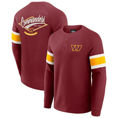 Washington Commanders Darius Rucker Collection Waffle-Knit Raglan Long Sleeve Henley T-Shirt - Burgundy T-shirts