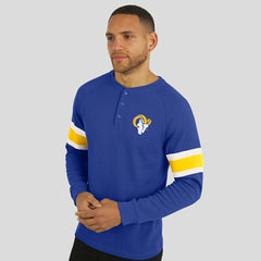 Los Angeles Rams Darius Rucker Collection Waffle-Knit Raglan Long Sleeve Henley T-Shirt - Royal T-shirts