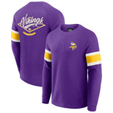 Minnesota Vikings Darius Rucker Collection Waffle-Knit Raglan Long Sleeve Henley T-Shirt - Purple T-shirts