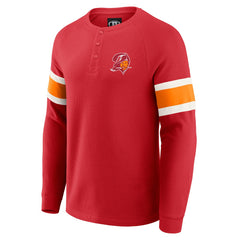 Tampa Bay Buccaneers Darius Rucker Collection Waffle-Knit Raglan Long Sleeve Henley T-Shirt - Red T-shirts