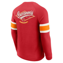 Tampa Bay Buccaneers Darius Rucker Collection Waffle-Knit Raglan Long Sleeve Henley T-Shirt - Red T-shirts