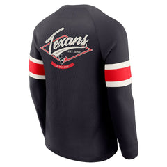 Houston Texans Darius Rucker Collection Waffle-Knit Raglan Long Sleeve Henley T-Shirt - Navy T-shirts
