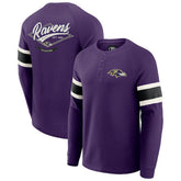 Baltimore Ravens Darius Rucker Collection Waffle-Knit Raglan Long Sleeve Henley T-Shirt - Purple T-shirts