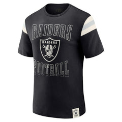 Las Vegas Raiders Darius Rucker Collection Football Stripe Sleeve T-Shirt - Black T-shirts