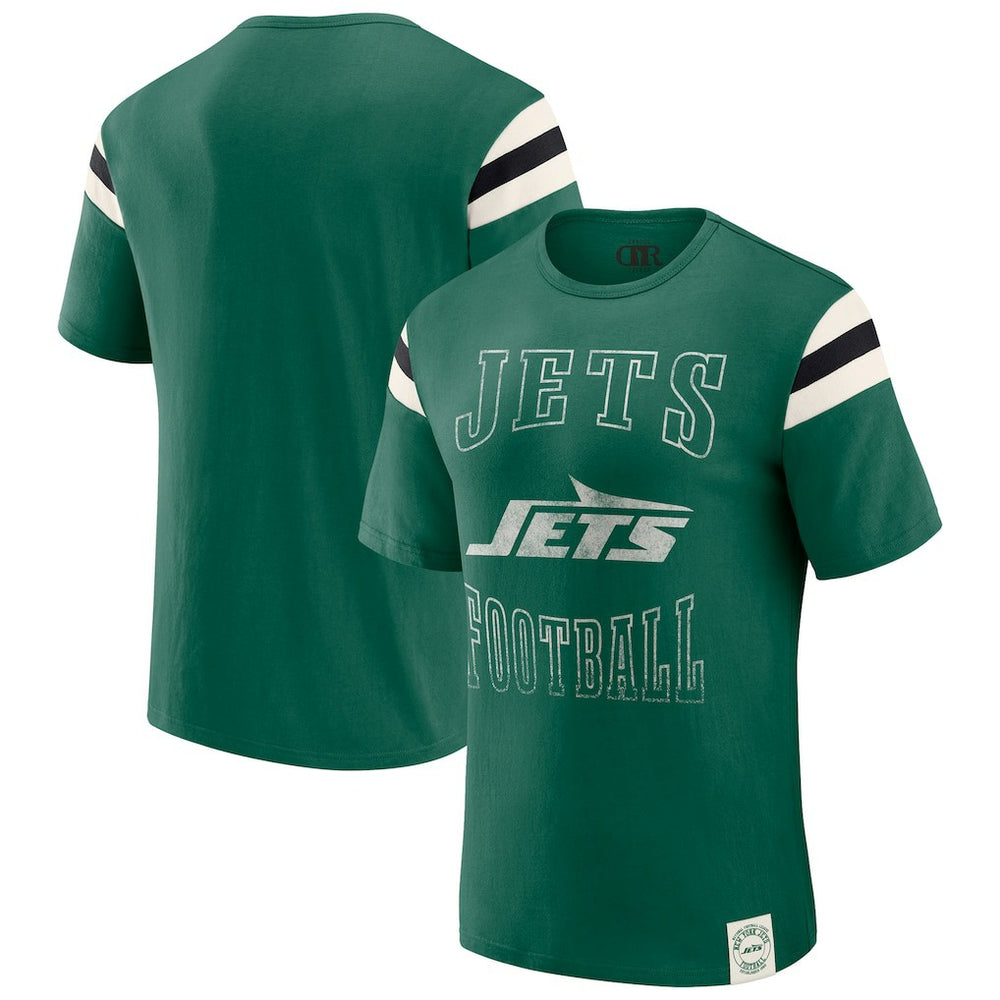 New York Jets Darius Rucker Collection Football Stripe Sleeve T-Shirt - Green T-shirts