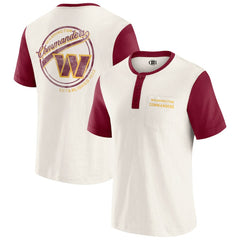 Washington Commanders Darius Rucker Collection Henley Colorblock Slub Pocket T-Shirt - Cream T-shirts