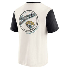 Jacksonville Jaguars Darius Rucker Collection Henley Colorblock Slub Pocket T-Shirt - Cream T-shirts