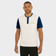 Seattle Seahawks Darius Rucker Collection Henley Colorblock Slub Pocket T-Shirt - Cream T-shirts
