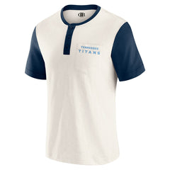 Tennessee Titans Darius Rucker Collection Henley Colorblock Slub Pocket T-Shirt - Cream T-shirts