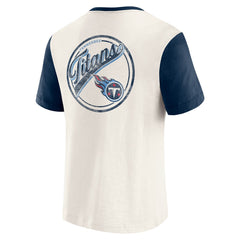 Tennessee Titans Darius Rucker Collection Henley Colorblock Slub Pocket T-Shirt - Cream T-shirts