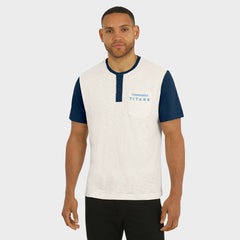 Tennessee Titans Darius Rucker Collection Henley Colorblock Slub Pocket T-Shirt - Cream T-shirts