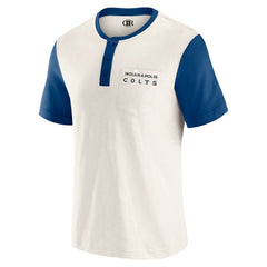 Indianapolis Colts Darius Rucker Collection Henley Colorblock Slub Pocket T-Shirt - Cream T-shirts