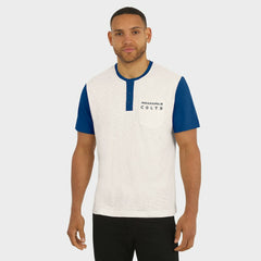 Indianapolis Colts Darius Rucker Collection Henley Colorblock Slub Pocket T-Shirt - Cream T-shirts