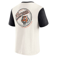 Cincinnati Bengals Darius Rucker Collection Henley Colorblock Slub Pocket T-Shirt - Cream T-shirts
