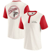 Atlanta Falcons Darius Rucker Collection Henley Colorblock Slub Pocket T-Shirt - Cream T-shirts