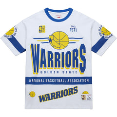 Golden State Warriors Unisex Hardwood Classics Vintage Team Origins Premium T-Shirt White - Mitchell & Ness