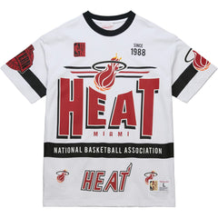 Miami Heat Unisex Hardwood Classics Vintage Team Origins Premium T-Shirt White - Mitchell & Ness