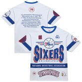 Philadelphia 76ers Unisex Hardwood Classics Vintage Team Origins Premium T-Shirt White - Mitchell & Ness