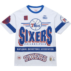 Philadelphia 76ers Unisex Hardwood Classics Vintage Team Origins Premium T-Shirt White - Mitchell & Ness