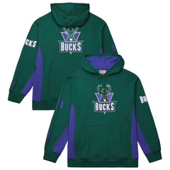 Milwaukee Bucks Hardwood Classics Team Origins Fleece Pullover Hoodie Hunter Green - Mitchell & Ness